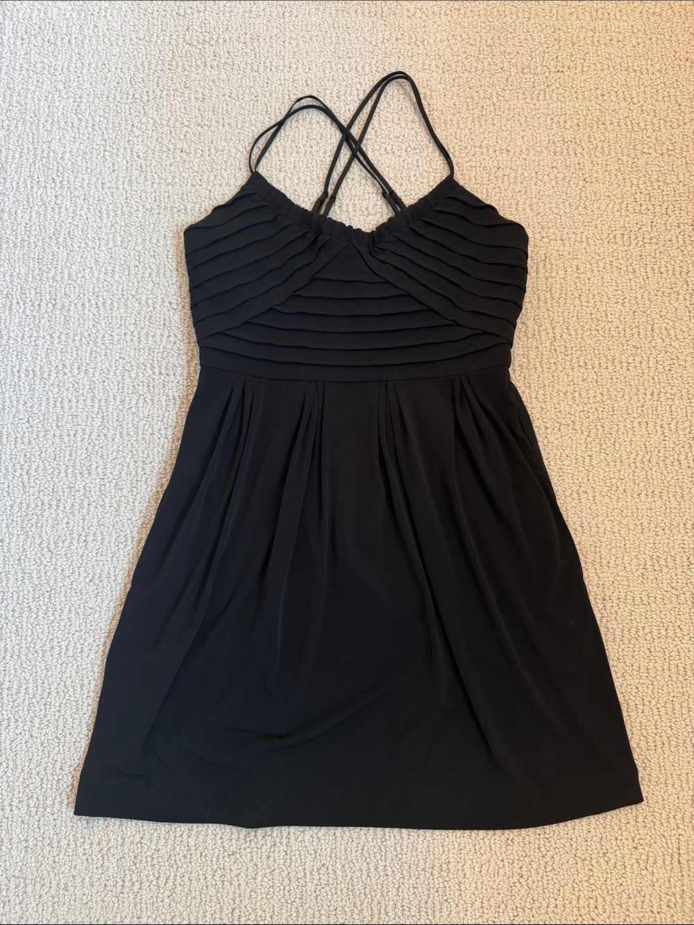 BCBGeneration Like New Size Small Black Mini Cocktail Dress Criss Cross Straps